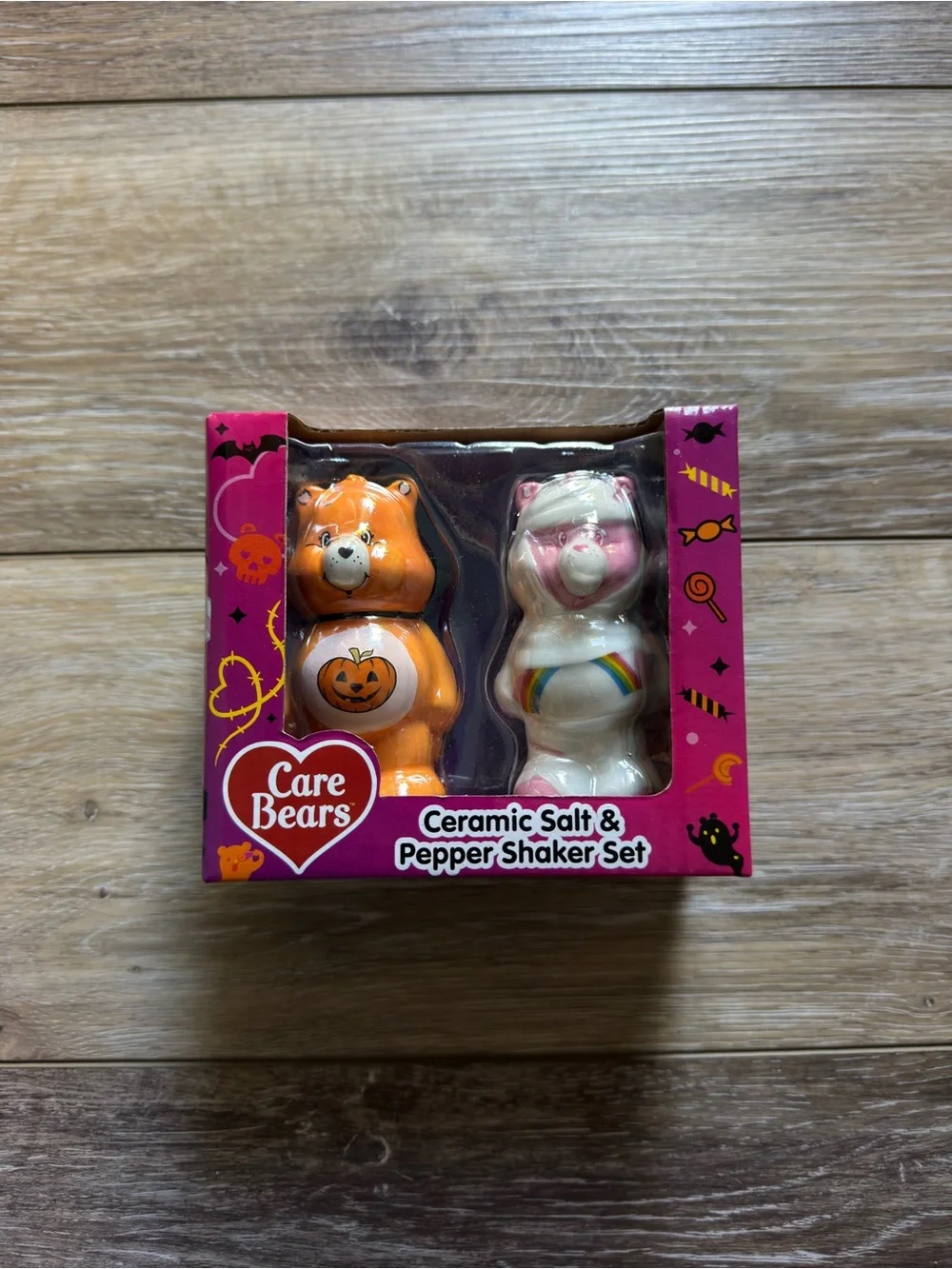 Care Bears Ceramic Bear Salt & Pepper Shaker Set 2pc Refillable Hand Painted